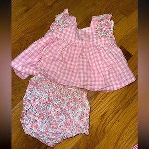 GAP Pink and White Checkered Diaper Cover Set